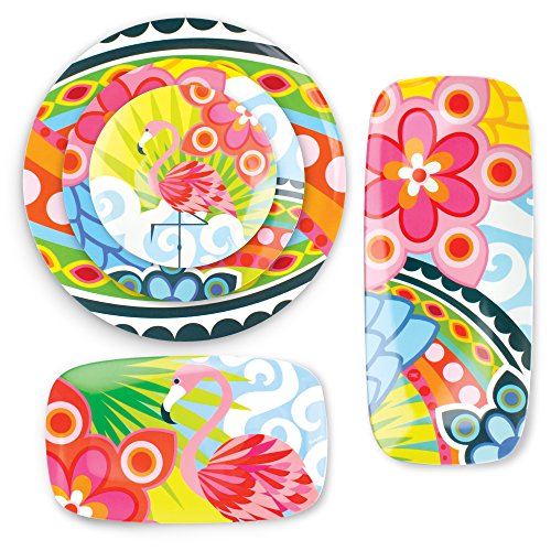 French Bull 13" Rectangular Platter - Melamine Platters and Serving Ware - Plate, Dish, Serving, Collection - Tropic Fantasia - color: Tropic Fantasia, size: 13" Rectangular Platter