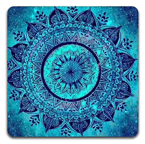 Mandala Pattern Square Coaster Set - Made of Recycled Rubber - Set of 4 - color: Mandala Pattern