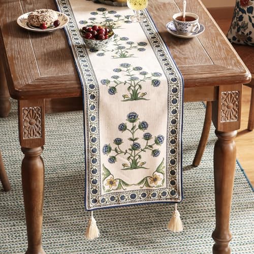 Patdrea Designer Elegant French Linen Table Runner,12"X71"-Ivar B - color: Ivar B Linen, size: 12"*71"