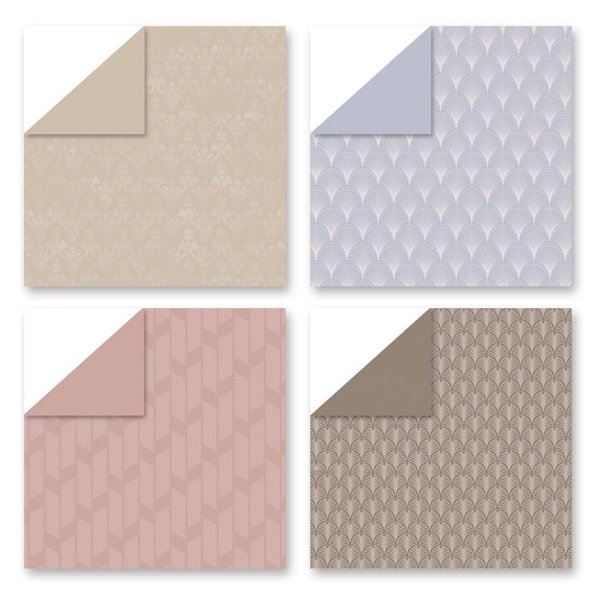 Patterned Scrapbook Paper 12x12 Pink,24 Sheets Double-Sided Bohemian Floral Pattern CardStock Paper Pad Boho Tone Decorative Craft Papers for Holiday Cardmaking DIY Origami Papers. - color: PAD2093