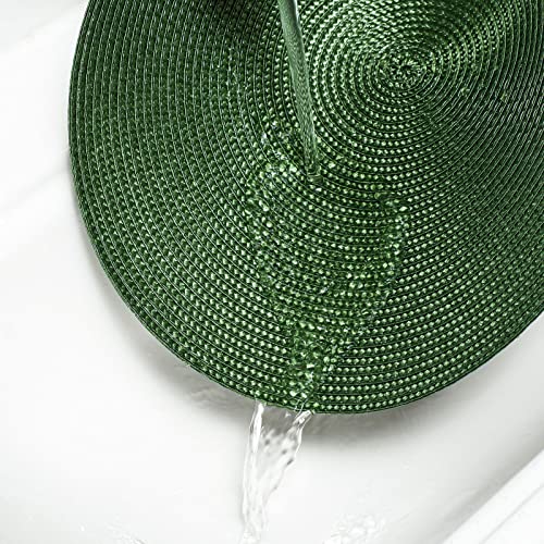 AHHFSMEI Round Placemats Set of 6 Heat Resistant Washable Non-Slip Woven Braided Table Mats for Dining Table Kitchen & Home Decor (Olive Green) - color: Olive Green, size: Set of 6