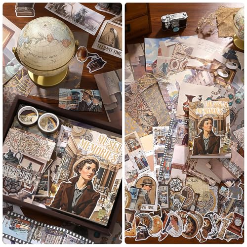 Scrapbook Supplies Kit, Vintage Junk journaling Supplies, Scrapbooking Kit - color: Museum Memories