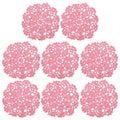 uxcell Fabric Coasters, 8pcs 4" with Floral Pattern Pink - color: Pink