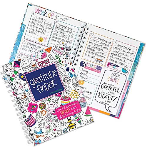 Denise Albright Gratitude Finder® 52 Week Non-Dated Journal for Women, Teens & Girls with 170 Hand-Illustrated Stickers (Whimsy Doodle) - color: Whimsy Doodle Gratitude Finder Journal