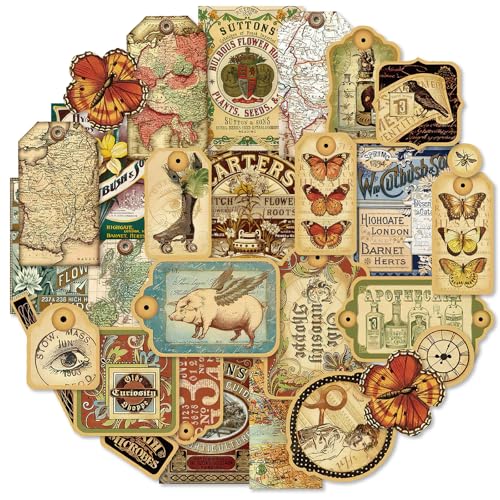 PRSTINCOL 116Pcs Vintage Stickers - Junk Journal Supplies - Waterproof Cute Aesthetic Stickers for Adults, Water Bottles, Planners - Durable Sticker Pack - style: carters