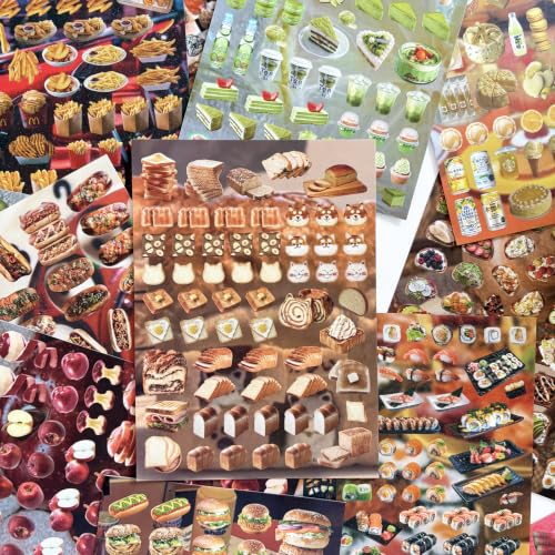 Japanese Sticker Book for Scrapbooking Supplies,Food Stickers for Planner - color: Horizon