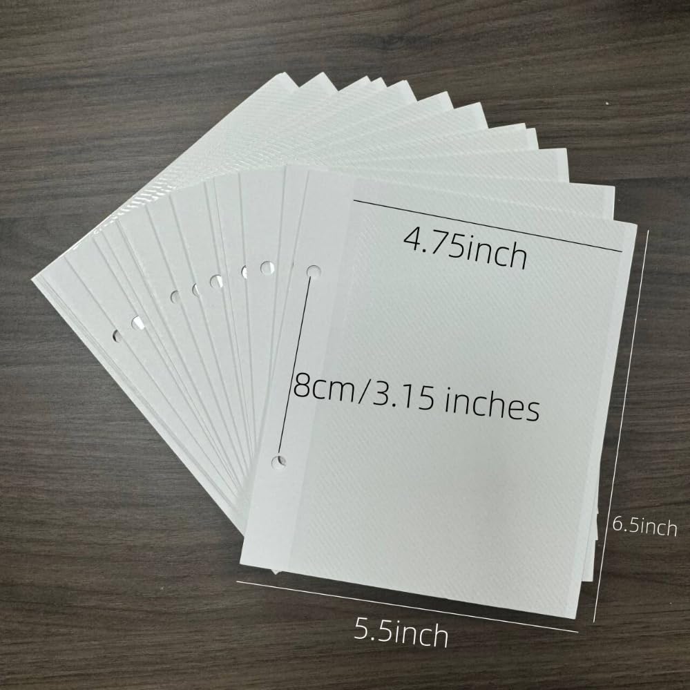 50 Sheets White Recipe Cards Protectors,Photo Album Refill Pages 4x6 Inch