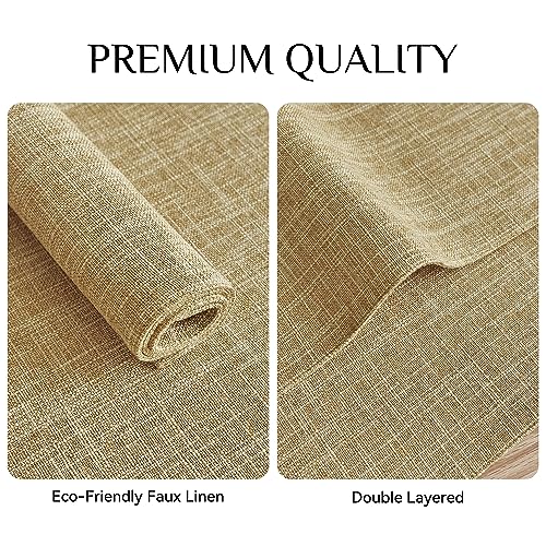 Softalker Faux Linen Cloth Placemats Set of 8-12 x 18 Inch, Khaki - color: Khaki, size: 8pc