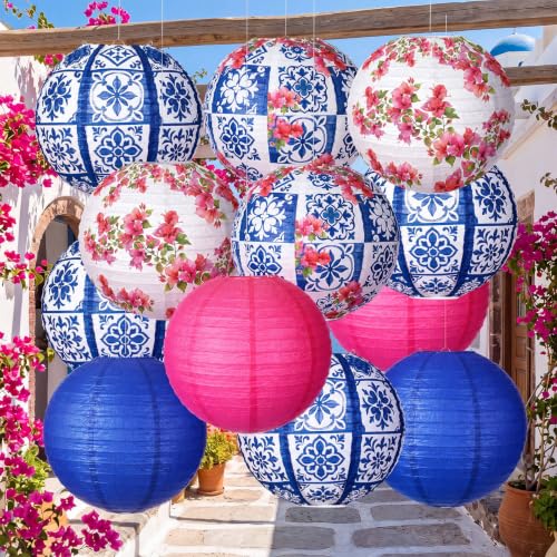 12 Pcs Mediterranean Party Decor 10" Paper Lantern for Dancing Queen