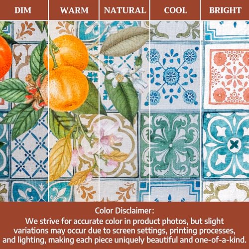 Maison d' Hermine Placemats Set of 4 Reusable 100% Cotton (13"x19") - color: 038 - Agrume, size: 13" X 19" (Pack of 4)