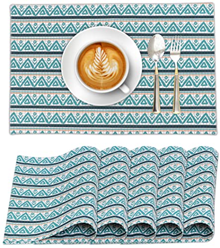 Ruvanti Placemats Set of 6, 100% Cotton Place Mats of 13"x19" – Kite - color: Kite