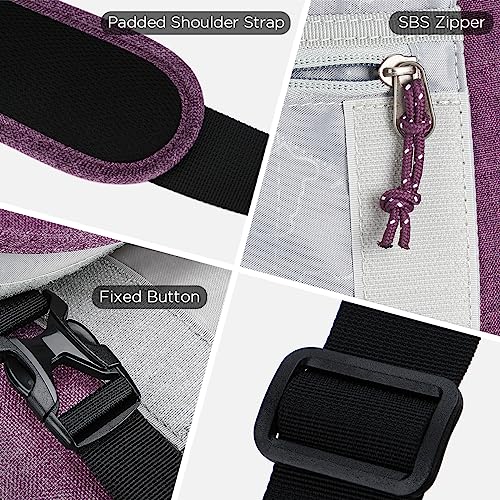 OIWAS Messenger Bag for Women, 14 Inch Laptop Crossbody Bags Men Casual Satchel Shoulder Bag College Travel Office Briefcase - color: Purple, size: 14 Inch