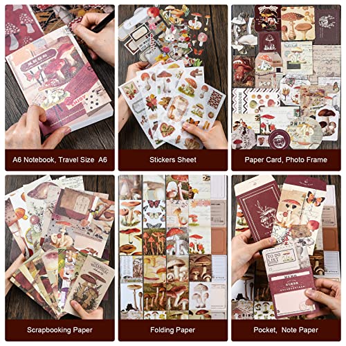 Scrapbook Supplies Kit, Vintage Junk journaling Supplies, Scrapbooking Kit - color: Mushroom