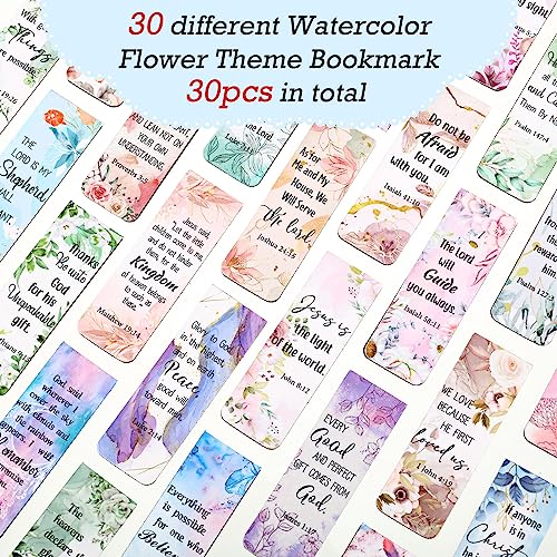 Chinco 30 Pcs Magnetic Bookmarks Christian Bookmarks Bulk Bible Verse Inspirational Scripture Page Clips for Women, Childrens, Kids, Teachers, Mothers Day, Church Supplies, School Gifts (Floral)