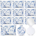 Gilprop 20 Pcs Bridal Shower Favors for 10 Guests, Makeup Bags with Mirror - style: Blue Plain Flowers