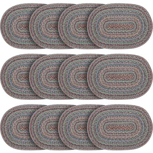 VHC Brands Multi Jute Oval Placemat 13x19, 12 Pack 12 Pack - color: Deep Olive, size: 13x19, 12 pack