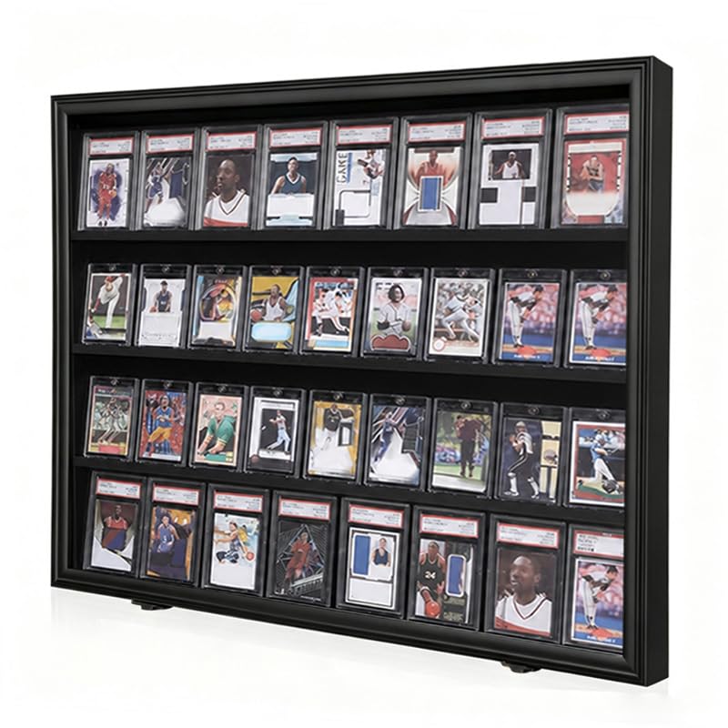 VERANI 36 Graded Sports Baseball Card Display Case Wall Mount Black - size: Large-Horizontal-Black-BlackLock