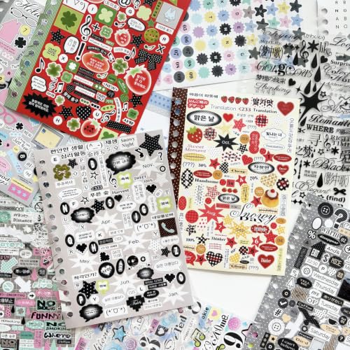 Japanese Sticker Book for Scrapbooking Supplies, Korean Stickers for DIY - color: Atmosphere