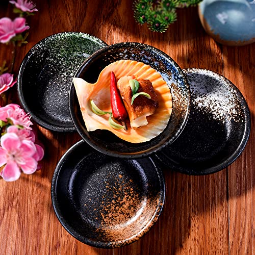 Ceramic Dipping Sauce Dishes Set of 4, 3.7'' Japanese Soy Sauce Bowls - color: YX