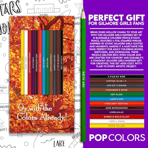 Cozy Corners Colored Pencils, 12 Soft Core Art Set - style: Gilmore Girls