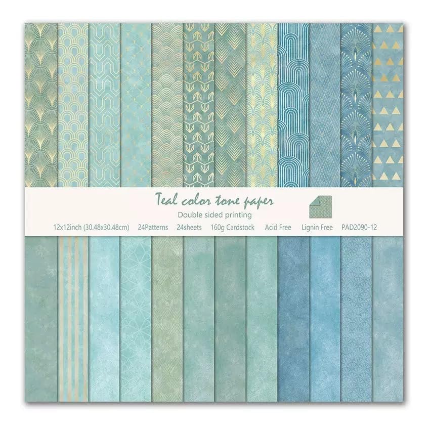 Boho Scrapbook Paper Vintage Flower Pattern Papers Pad 12×12,24 Sheets Double-Sided Bobo Floral Scrapbooking CardStock Paper Pad for Holiday Cardmaking DIY Origami Papers. - color: PAD2090