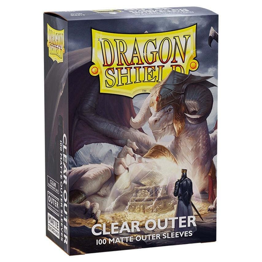 Dragon Shield | Matte Clear Outer Sleeves | 100 CT - Smooth & Tough Premium TCG Sleeves | Compatible with Pokemon, Flesh & Blood, One Piece & Magic the Gathering - color: Clear Outer Sleeves