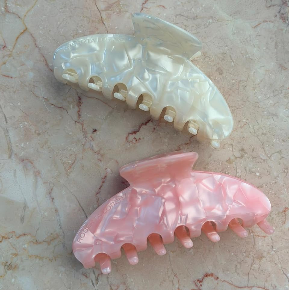 Luxury Sage Blush Hair Claw Clip, Premium Acetate, Strong Hold 4" - color: Blush Pink
