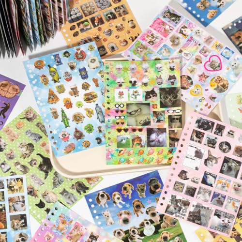 1000+Cat Sticker Book Kawaii Heisei Retro Stickers for Journaling Y2k Cute Scrapbook Stickers - color: Star Cat