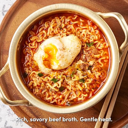 OTOKI Jin Ramen Spicy Korean Instant Ramen, 13-Hour Simmered Beef Bone Broth, Bold Spicy Flavor, Ready in 4 Minutes, 4.23 oz (Pack of 18)