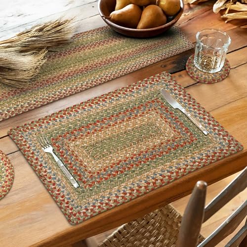 Homespice Azalea Jute Braided Placemats, Rect 13x19 Set of 4 - color: Azalea