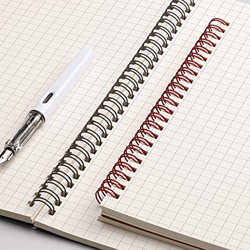 EMSHOI Graph Grid Journal Notebook, 4 Pack, 640 Pages, A5 (5.7" x 8.2") - color: Brown Red Green Blue, style: A5-Graph