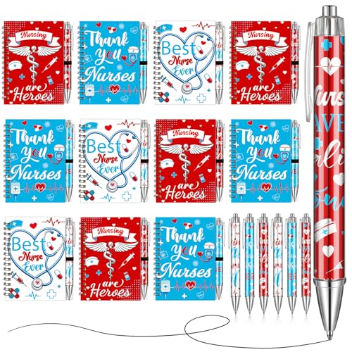 Resurhang Gifts Bulk Spiral Notebook Ballpoint Pens, Nurse Day - style: Nurse Day