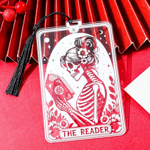 Clear Acrylic Female Skull Reading Page Marker Bookmark