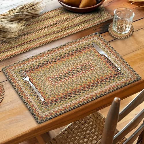 Homespice Kingston Jute Braided Placemats, Rect 13x19 Set of 6 - color: Kingston