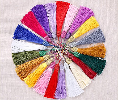 20pcs 6 Inch Silky Tassels with Chinese Knot for DIY Crafts(Dark Coffee) - color: Dark Chocolate