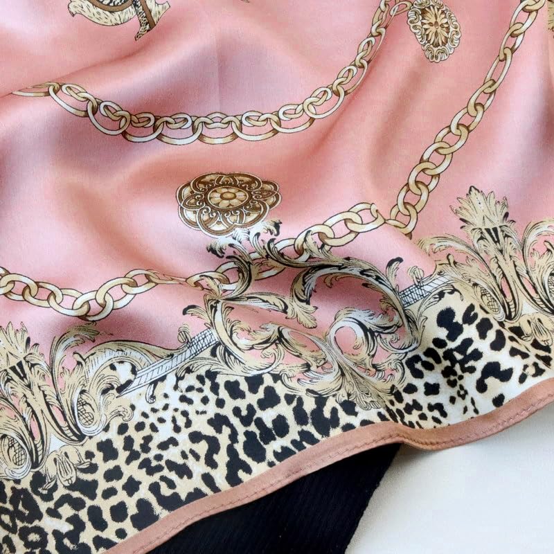 FEIBOON Mulberry Silk Scarf 21"x21" Small Square Scarfs for Women - color: Classic Pink