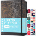 Legend Planner PRO Weekly & Monthly, Large Undated, 7”x10”, Mystic Grey - color: Mystic Gray + Gold Foil