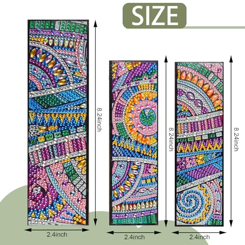 Tontut 3pcs Diamond Art Painting Kit Bookmarks, Star River Exquisite General DIY Bookmarks, Lightweight and Durable for Reading Lovers - color: Star River