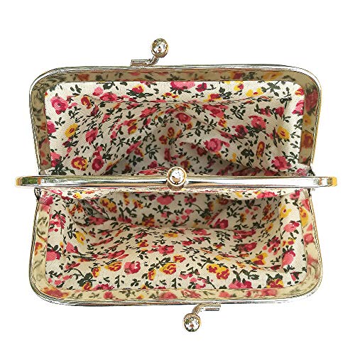 Cute Floral Buckle Coin Purses Vintage Pouch Kiss-lock Change Purse Wallets… - color: 26