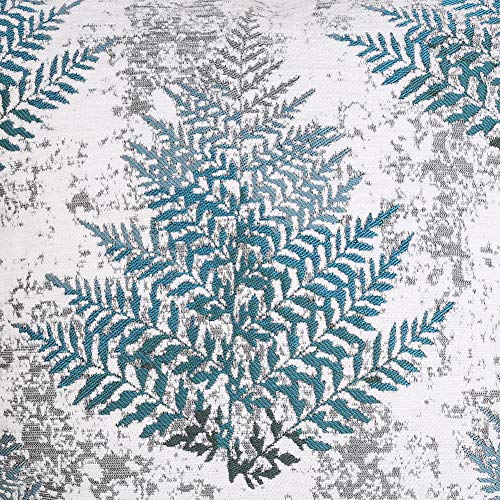 Yeiotsy Pack of 2 Nordic Style Decorative Throw Pillow Covers for Sofa Bed Card Chair Geometric Cushion Cases Jacquard Chenille (Teal Fern, 18 X 18 Inches) - color: Teal Fern