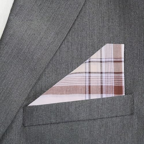 16 Pcs Mens Handkerchiefs, Neat Stitching Cotton Handkerchiefs for Men with Picked Color & Pattern, Absorbent & Breathable, 16 Inch