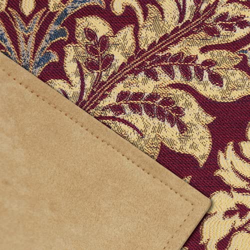 Loom and Mill Luxury Jacquard Placemats Set of 6, Burgundy Red, 12x18 in - color: Burgundy Red, size: 6 Piece-12x18 inch