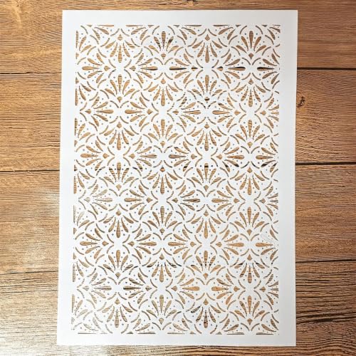 TIAMECH A4 Reusable Geometric Grass Texture Stencil for Painting - style: Grass Texture