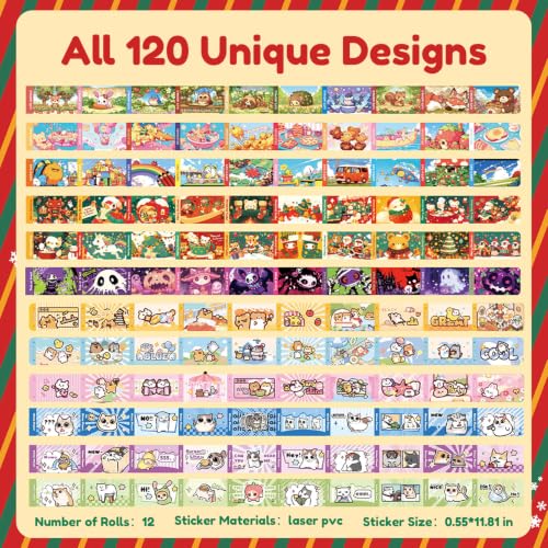 PET Tape Stickers for Junk Journal – Washi PET Tape Set (Sticker roll Bracelet) - style: Sticker roll Bracelet