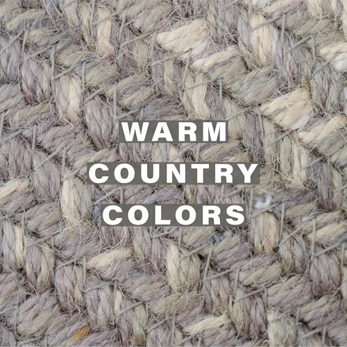 Homespice Grey Cloud Jute Braided Placemats, Oval 13x19 Set of 4 - color: Grey Cloud