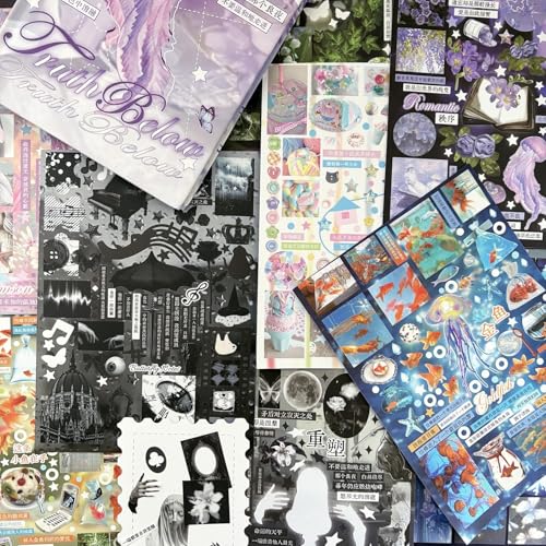 Japanese Sticker Books for Journaling Supplies, Retro Japanese Stickers - color: Truth