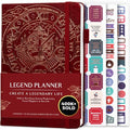 Legend Planner Undated, Weekly & Daily Goal Journal, A5 Wine Red - color: Wine Red Gold (Undated), size: A5 (5.5'' x 8.3'')