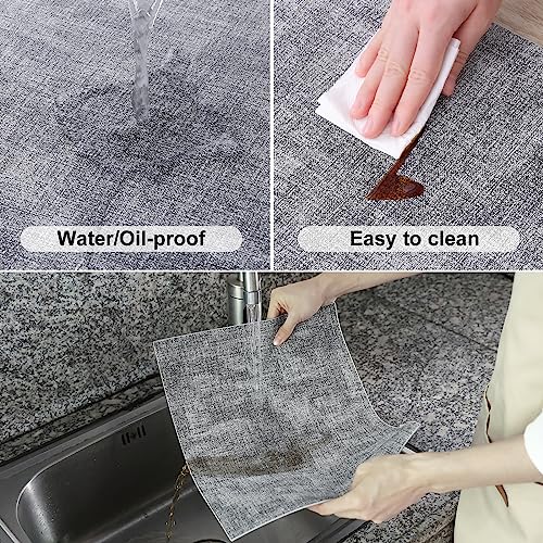 Homaxy PU Faux Leather Placemats for Dining Table, Set of 6, Black & White - color: Black & White