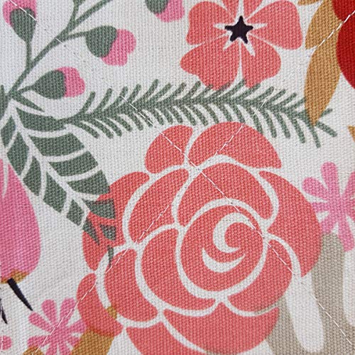 2 Layers Coasters Saucers Canvas Floral Botanical Fabric 4", 6 Pack - Sweet Exotic Flower - color: Sweet Exotic Flower