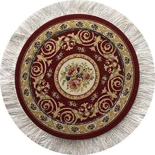 Turkish Rug Coasters Set of 4 – Round Carpet-Style Drink mats with Fringe, Non-Slip Backing, Decorative Home Accent | Dining Accessory - color: Set-2